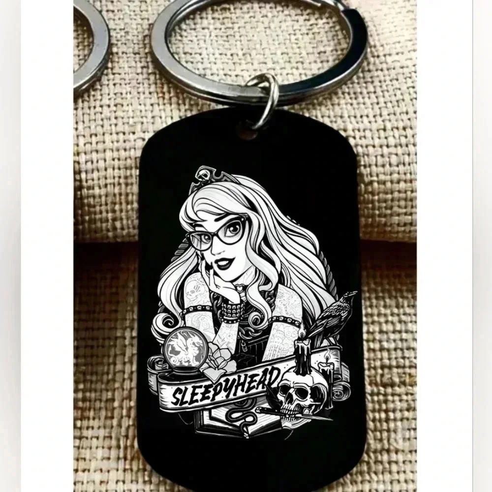 Princess Aurora sleeping beauty tattoo hot art keychain